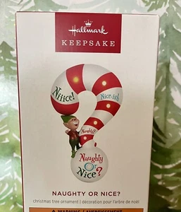 NEW!! 2024 Hallmark Keepsake Naughty or Nice? Ornament With Light and Sound MNIB - Picture 1 of 1