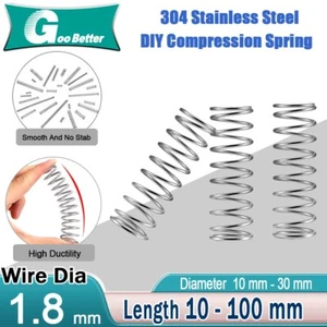 Druckfeder 1,8 mm Stahldraht & Länge 5 mm - 100 mm Spulenrücklauffedern - Bild 1 von 20