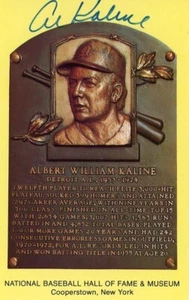 Al Kaline Signed Autographed Hall of Fame Plaque Postcard Detroit Tigers - Picture 1 of 1