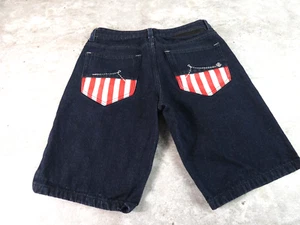Rocawear Shorts Mens 34 Blue Patriotic Y2K Baggy Flag Skater Jorts VTG Denim - Picture 1 of 14