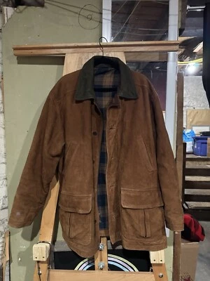 Chaqueta Abrigo Golden Bear Para Hombre Cuero Gamuza Marrón Talla Grande De Colección Foto 1 de 4