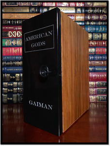 American Gods ✎SIGNED✎ by NEIL GAIMAN Hill House Lettered Marble Wood Case B/52