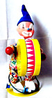 AUTOMATE A PISTON - RARE CLOWN AVEC SA GROSSE CAISSE JAUNE - DDR MADE IN GERMANY