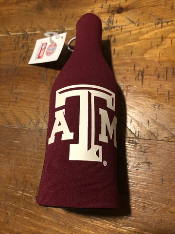 TEXAS A&M AGGIES GIG EM NEOPRENE BOTTLE HOLDER KOLDER KOOZIE COOLER WITH ZIPPER Cover