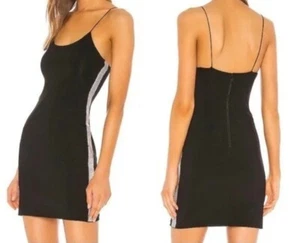Alice + Olivia Noni Women’s Size 6 Mini Silk-Blend Dress Black & Iridescent New - Picture 1 of 5