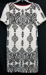 Studio One New York Size 6 NWT Paisley Short Sleeve Shift Dress - Picture 1 of 5