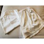2 Piece Silky Loungwear Set Size Large - White Shorts And Top