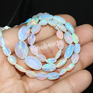 Cuentas de pepita ovaladas facetadas de ópalo etíope cuentas de piedras preciosas hilo de ópalo cuentas sueltas - Imagen 1 de 8