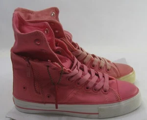 524751650 LEVIS SNEAKER HI TOP pink LACE UP Cavas WOMEN SIZE 5.5 - Picture 1 of 8