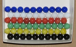 Vintage Chinese Checkers Game Parts Full Set 60 Glass Marbles 1979 Pressman Toy - Picture 1 of 2