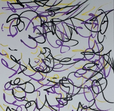 Pintura Abstracta Original Acrílico 6x6 SHLERM ARTS Tristan Reasor 'Cartas 8' Foto 1 de 3