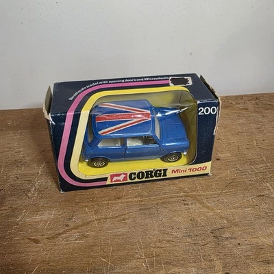 Corgi Toys Whizzwheels No. 200 Mini 1000 - Blue 1975 Open Box - Image 1 of 4