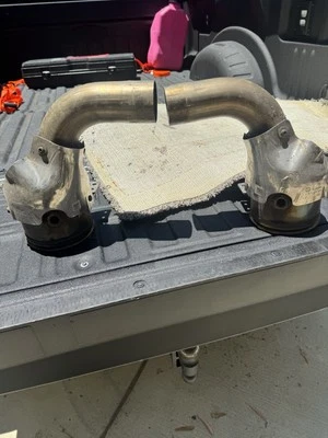Porsche 911 Turbo S Downpipes From A 2022 Stock With Clean Cats - Image 1 of 4