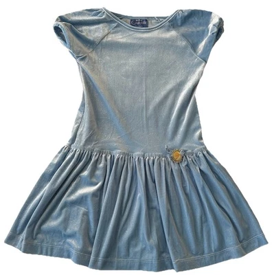 Vintage Cinderella Costume Disney Size M 7 8 Dress Velvet Blue Princess Dress Up - Image 1 of 4