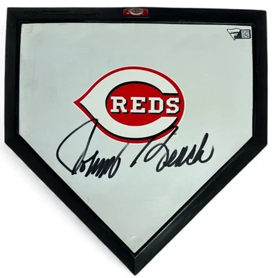 Mini plato autografiado por Johnny Bench de los Rojos de Cincinnati - Certificado por fanáticos Foto 1 de 4