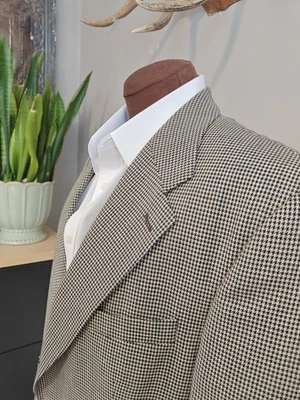 🇺🇲 Abrigo Deportivo De Colección Chaps Ralph Lauren Para Hombres 42L Blanco Negro 3 Botones Lana  Foto 1 de 4