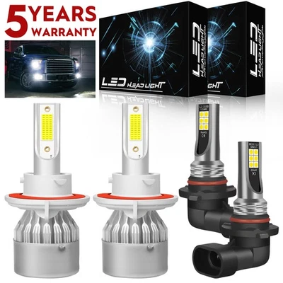 For 2004-2008 Ford F150 Headlights Assembly +LED Headlight Hi/Lo+Fog Light Bulbs - Image 1 of 4