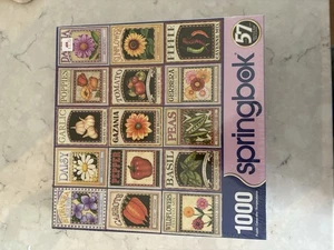 Springbok Garden Goodness 1000 Piece Puzzle - Flower & Vegetable Seed Packs - Picture 1 of 2