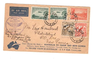 New Guinea C37, Australia C1 (2) on first flight cachet cover nice item - Picture 1 of 2