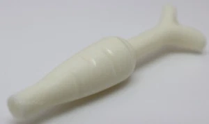 Lego leuchtende dunkelweiße Karottenkeule mit oberem Stiel Zweig - Bild 1 von 2