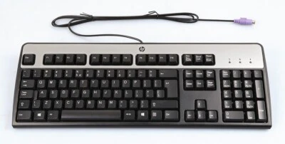 Lof of 10,  HP KB-0316 Keyboard; 104-Key, PS/2 Wired, Black/Silver (New) - Image 1 of 4