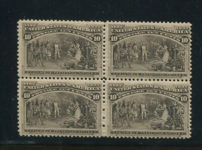 1890 United States Postage Stamps #237 Mint Never Hinged F/VF OG Block of 4 - Image 1 of 2