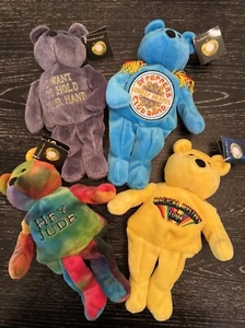 Beatles Beanie Baby Bears Set, 5657 of 25,000 1999 Apple Corps Ltd, NOS Pristine - Picture 1 of 21