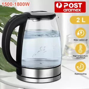 Glass Electric Kettle 2L Hot Water Boiler Fast Boiling LED Lights Auto Shut-Off - Picture 1 of 11