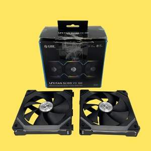 2-Pack Lian Li Uni Fan SL120 V2 120mm Case Fan - Black #4502 z39b18 - Afbeelding 1 van 10
