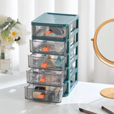 2/3/4/5 Drawers Plastic Storage Draw Tower Table Desktop Tidy Home Office School - Image 1 of 4