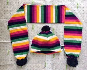 EUC Baby GAP 2pc SET Pro Fleece Multi Stripe Hat M/L 4-5 years & Scarf Gap Kids - Picture 1 of 4