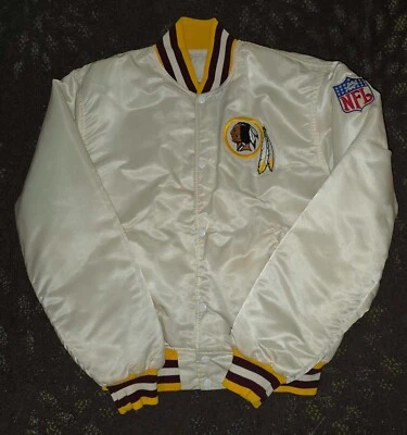 Chaqueta Bomber De Colección Washington Redskins Starter Pro Line Blanca Satinada Grande Foto 1 de 4