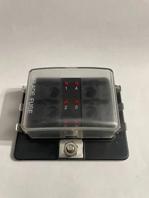 6way Rv Fuse Block Blade Fuse Box 32v 100AMP Junction Box Led Indicator Fuse Box - Image 1 of 3