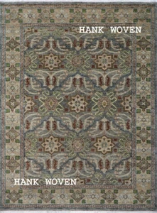 Handmade 8x10 ft Gray Transitional Oriental Living Room Rug | Customizable Rug - Picture 1 of 8