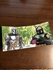 2021 Topps Star Wars  Sketch Card 1/1 Bounty Hunters Triptych Tim Shinn Mando