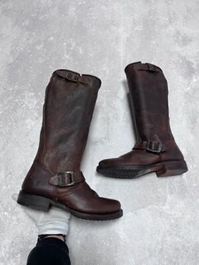 Vintage 1970's Womens Frye Campus Brown/Tan Black Label Boots Size 37 - Picture 1 of 13