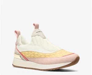 Michael Kors Allie Stride Color-Block Signature Logo Trainer Multi Bianco 7❤️❤️❤️ - Foto 1 di 6