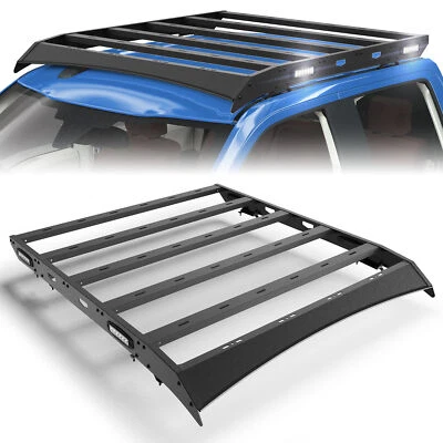For 2009-2014 Ford F150 Black Steel Roof Rack Luggage Carrier With Side Lights - Image 1 of 4