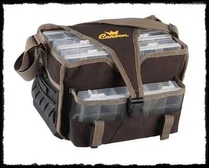 borsa con scatole in plastica porta artificiali pesca spinning cucchiaini tp - Foto 1 di 1