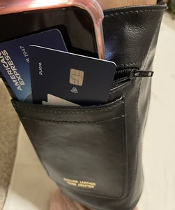 Cartera al tobillo-llevar oculta por dinero en efectivo, Cr. Tarjetas, identificación, llaves - cuero de cordero suave - Imagen 1 de 15