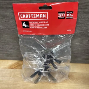 Craftsman Lightweight Clear 4-Pack Polycarbonate Safety Glasses New - Picture 1 of 3
