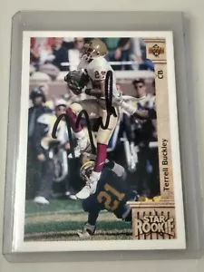 Terrell Buckley signed Rookie Card RC Auto Packers Florida State Seminoles NFL - Bild 1 von 2