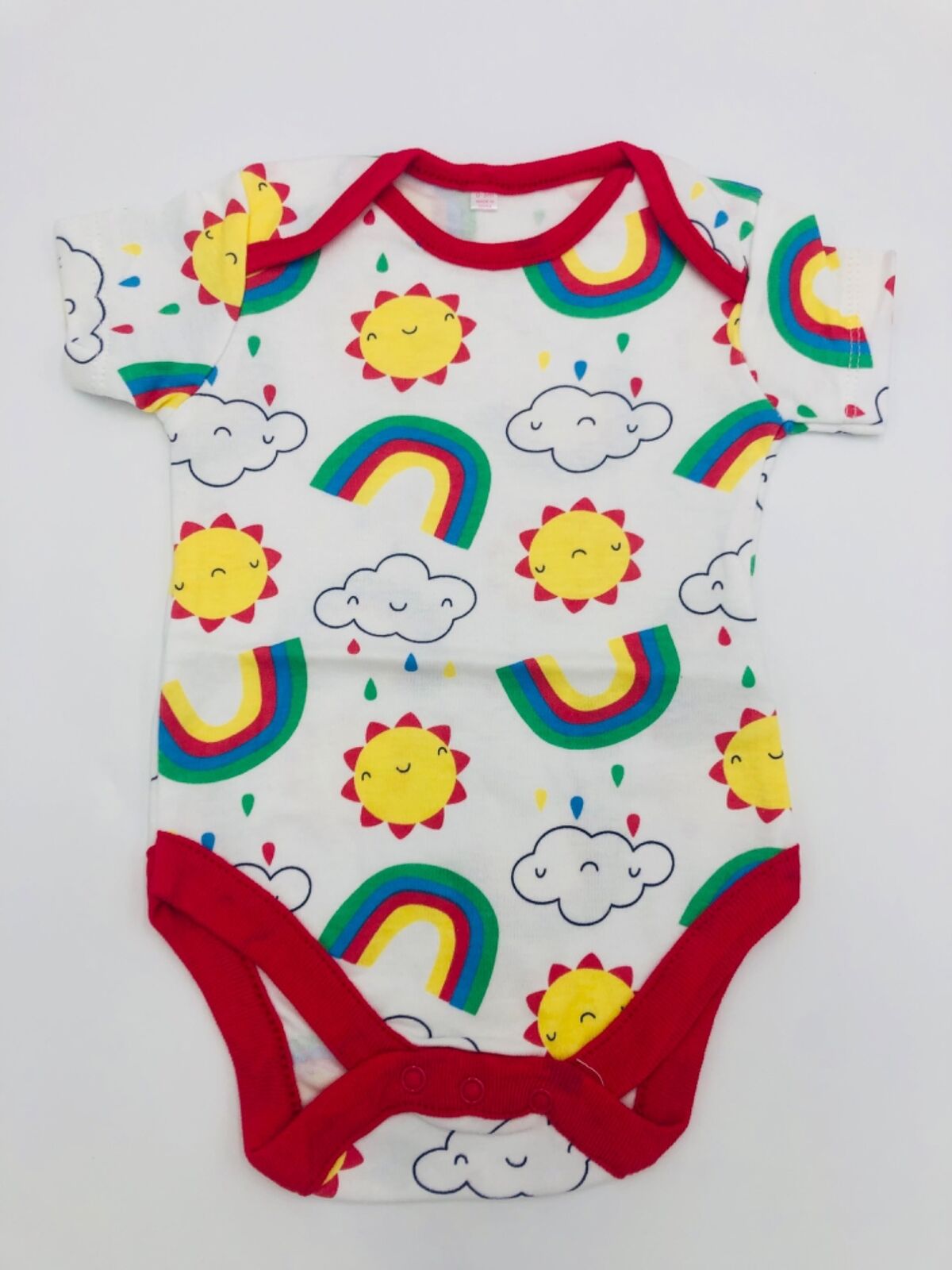 Brand New Baby Bodysuit Sky, Rainbow, Clouds Pattern Girl Size 0 to 3 Months  | eBay