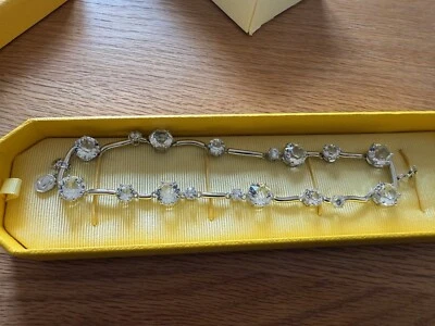 PULSERA BRAZALETE DOBLE SWAROVSKI CONSTELLA, BLANCA, CHAPADA EN RODIO 5638697 NUEVA Foto 1 de 2