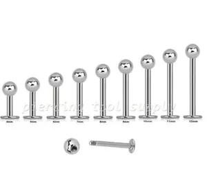 2 pezzi. Perno piercing orecchio tragus elica 16G sfera superiore acciaio chirurgico labret borchia - Foto 1 di 3