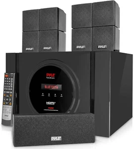 Pyle 5.1 Channel Home Theater Speaker System, 300W Bluetooth, PT589BT (E70) - Picture 1 of 11