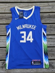 Giannis Antetokounmpo Milwaukee Bucks 2022-23 Nike City Edition Trikot 48 Neu mit Etikett  - Bild 1 von 7