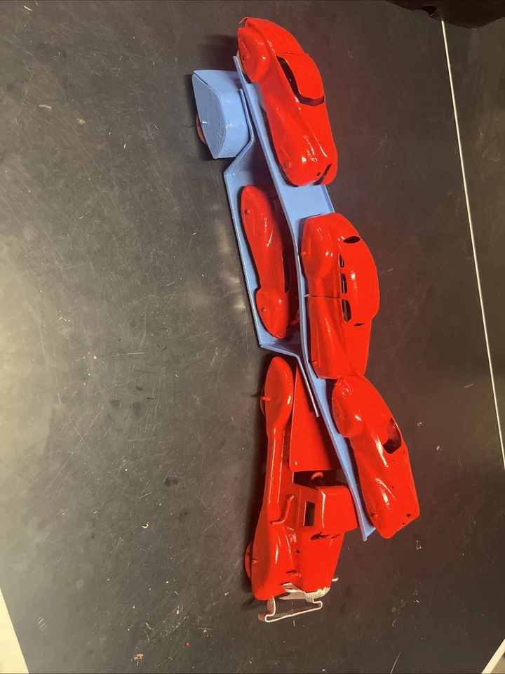 1930's Marx Car Carrier Pressed Steel Truck W/ 4 Cars 24” See Photos - Image 1 of 4