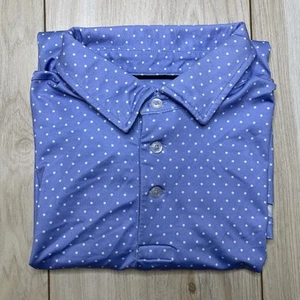 Polo Ralph Lauren Performance Kids Polo Shirt Medium 10/12 Polka Dot Blue Pony - Picture 1 of 7