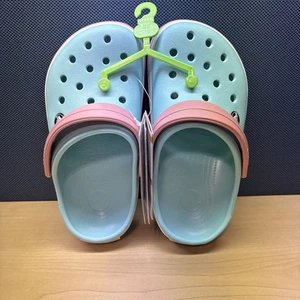 Crocs Kinder Crocband Clog in Babyblau/Rosa, Gr. J3, Neu mit Etikett - Bild 1 von 11